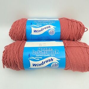 Brunswick Windrush Yarn Terra Cotta 90191 Lot 3 5595 Worsted Acrylic 2 Skeins